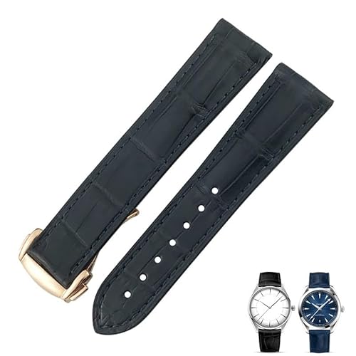 WYUYIW Krokodilleder-Uhrenarmband, passend für Omega De Ville Seamaster Constellation 18 mm, 19 mm, 20 mm, 21 mm, 22 mm, echtes Alligatorlederarmband von WYUYIW