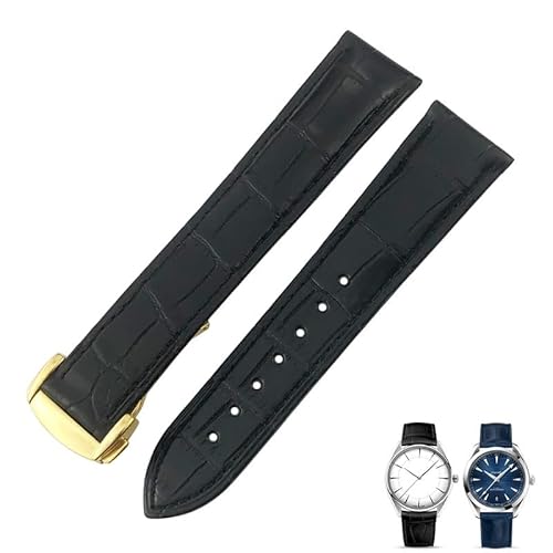 WYUYIW Krokodilleder-Uhrenarmband, passend für Omega De Ville Seamaster Constellation 18 mm, 19 mm, 20 mm, 21 mm, 22 mm, echtes Alligatorlederarmband von WYUYIW