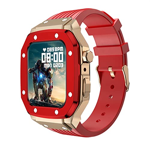 WYUYIW Metallrahmen Silikonarmband für Bandgehäuse 7 6 5 4 SE für Iwatch Serie 42MM 44MM 45MM Modifikation Mod Kit von WYUYIW