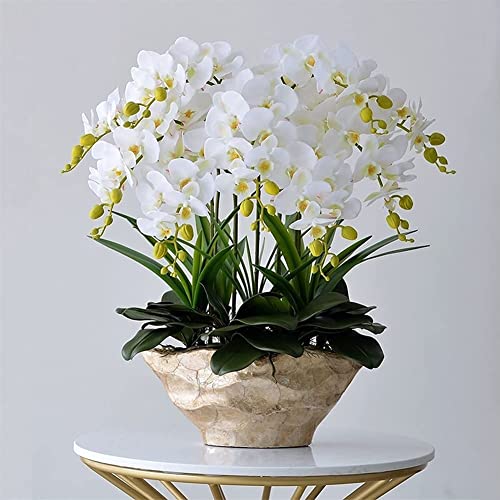 WYUYIW Orchideen-Kunstblumen, künstliche Blumen, Pflanze, künstliche Orchideen, Topfblumenarrangement, künstliche Phalaenopsis-Blumen für Hochzeit, Party, natürlicher Look von WYUYIW