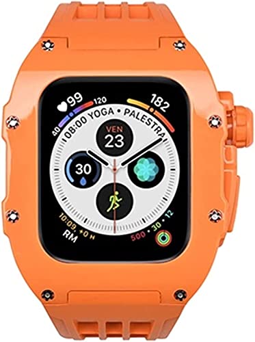 WYUYIW RM Mod Kit Kunststoffgehäuse + Gummiband, für Apple Ultra 49 mm, Modification Kit PC Lünette und Armband, für iWatch 8 7 45 mm 6 5 4 44 mm DIY-Armband von WYUYIW