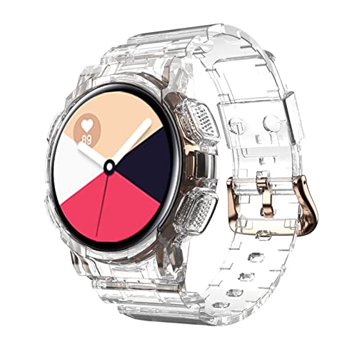 WYUYIW Riemen + Hülle für Samsung Galaxy Watch Active 2 40 mm, vollständige Abdeckung, TPU, transparent, Smart-Armband, Armband, Stoßstangen-Kombination von WYUYIW