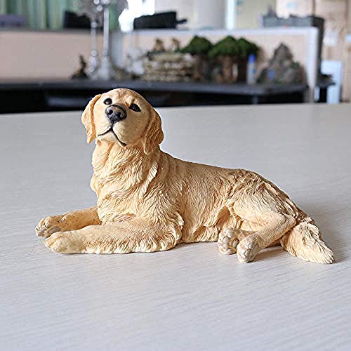 WYUYIW Sammelfiguren, Garten-Tierfiguren, Ornamente, Statuen, Skulpturen, Heimdekoration, Golden Retriever-Hund, Simulationstier, Hundemodell, Ornament von WYUYIW