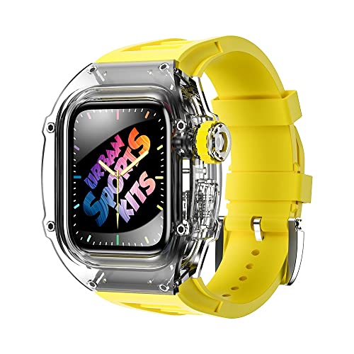 WYUYIW Transparentes Lünettenarmband für Band 44 mm 45 mm Urban Sports Armband iWatch Serie S4 S6 SE S7 S8 von WYUYIW