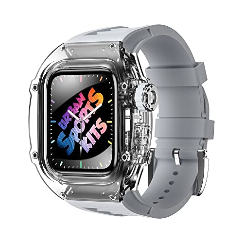 WYUYIW Transparentes Lünettenarmband für Band 44 mm 45 mm Urban Sports Armband iWatch Serie S4 S6 SE S7 S8 von WYUYIW