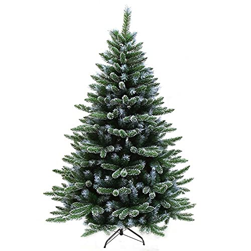 Weihnachtsbaum Weihnachtsbaumschmuck, Glasfaser-Weihnachtsbaum, grüner Weihnachtsbaum und Metallständer, Weihnachtsdekoration für den Innenbereich (Größe: 150 cm (5 Fuß)) (150 cm (5 Fuß)) () Modisch von WYUYIW