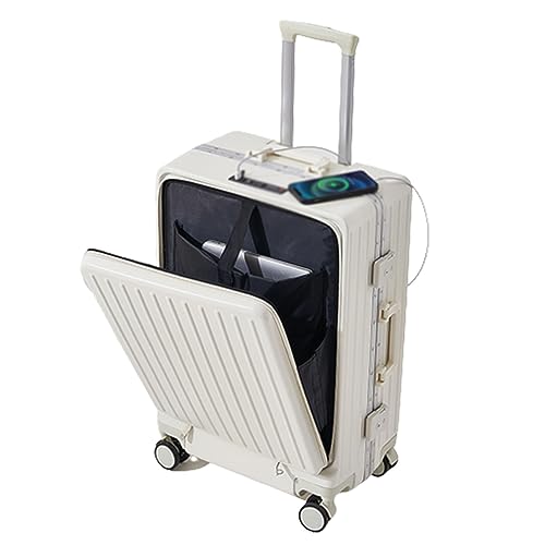 WYYDHGBF Erweiterbares Gepäck mit versteckten Getränkehaltern, 20-Zoll-Handgepäck, langlebiger Koffer aus PC + ABS, mit Schwenkrädern von WYYDHGBF