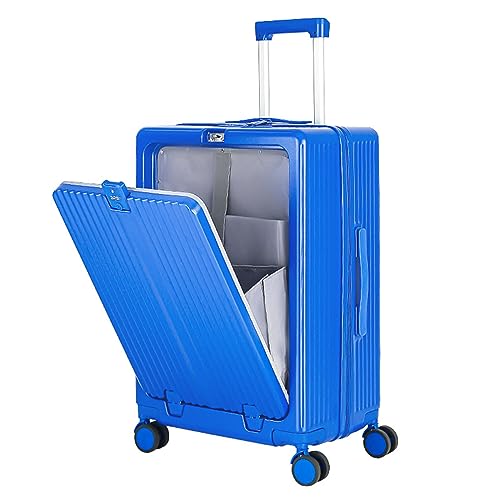 WYYDHGBF Handgepäck-Koffer mit 20 Zoll, erweiterbarer Trolley mit Universalrädern, mit USB-Ladeanschluss, Koffer mit Fronttaschenfach von WYYDHGBF
