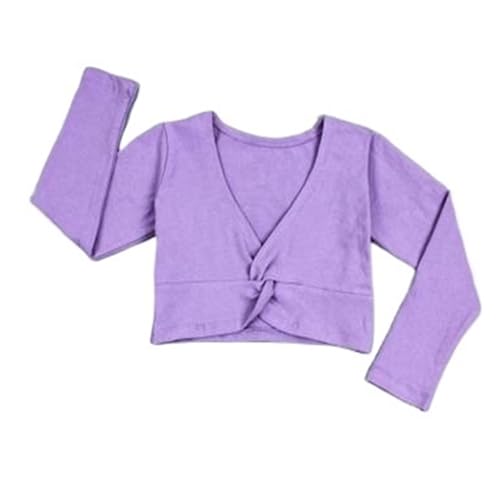 WYZNB 1 Teile/los Kinder Bauchtanz Top Mädchen Ballett Gymnastic Trikot Jacke Lange Ärmeln Dance Pullover Top(4,100cm-120cm) von WYZNB