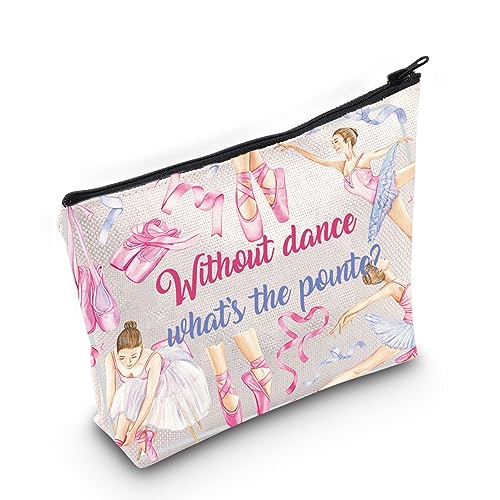 WZMPA Balletttänzerin Kosmetiktasche Ballerina Geschenk ohne Ballett What's The Pointe Make-up Reißverschlusstasche Tasche für Tanzlehrer Schüler, ohne Ballett, Fit von WZMPA