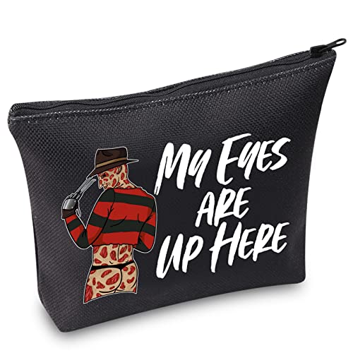 WZMPA Freddy Krueger Kosmetiktasche Horrorfilm inspiriertes Geschenk My Eyes Are Up Here Reißverschlusstasche für Damen und Mädchen, Eyes Up Here, Passform WZMPA Freddy Krueger Kosmetiktasche Horrorfilm inspiriertes Geschenk My Eyes Are Up Here Reißverschlusstasche für Damen und Mädchen, Eyes Up Here, Passform von WZMPA