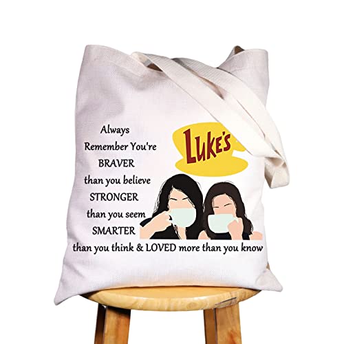 WZMPA Kosmetiktasche für Mädchen, Luke's Diner, TV-Show, Lorelai und Rory Fans, Geschenk, You Are Braver Stronger Smarter Than You Think Luke's Diner Make-up-Tasche mit Reißverschluss für Frauen von WZMPA