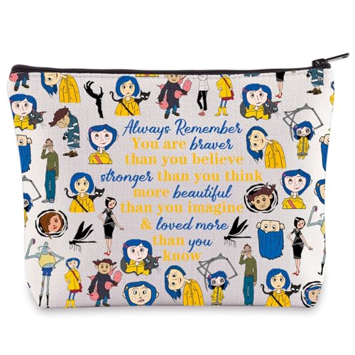 WZMPA Kosmetiktasche mit Cartoon-Film-Fans, Geschenk "You Are Braver Stronger Smarter Than You Think Cartoons", Make-up-Tasche mit Reißverschluss für Filmfans, Always Coral 2-Full, Kosmetiktasche von WZMPA