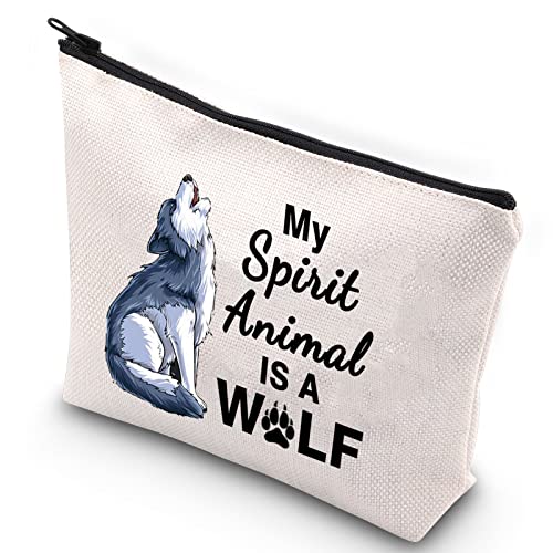 WZMPA Kosmetiktasche mit Wolfsmotiv, Motiv: Heulender Wolf, Geschenk "My Spirit Animal Is A Wolf", Wolf Spirit Animal, Passform: WZMPA Kosmetiktasche mit Wolfsmotiv, Motiv: Heulender Wolf, Geschenk "My Spirit Animal Is A Wolf", Wolf Spirit Animal, Passform: von WZMPA