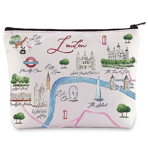 WZMPA Kosmetiktasche mit Londoner Stadtkarte, Reisegeschenk, für Familie und Freunde, london, Kosmetiktasche WZMPA Kosmetiktasche mit Londoner Stadtkarte, Reisegeschenk, für Familie und Freunde, london, Kosmetiktasche von WZMPA