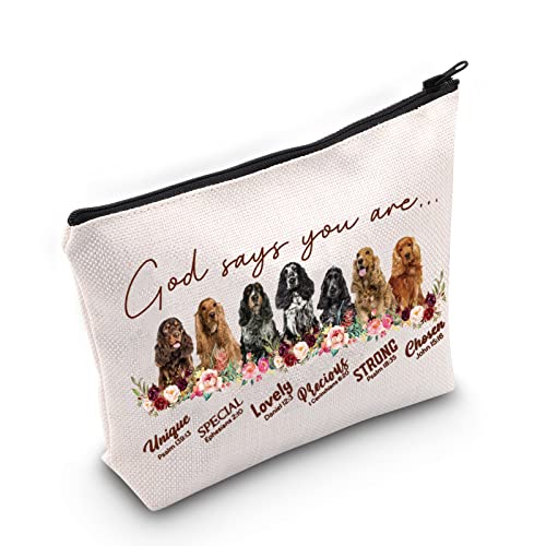 WZMPA Make-up-Tasche für CockerSpaniel-Liebhaber, Geschenk für Cocker Spaniel-Liebhaber, Geschenk God Says You Are Unique Special Lovely Precious Strong Cocker Spaniel mit Reißverschluss für Damen WZMPA Make-up-Tasche für CockerSpaniel-Liebhaber, Geschenk für Cocker Spaniel-Liebhaber, Geschenk God Says You Are Unique Special Lovely Precious Strong Cocker Spaniel mit Reißverschluss für Damen von WZMPA