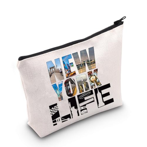 WZMPA New York Life Kosmetiktasche, Make-up-Tasche, New York City, Geschenk, New York Urlaub, Reißverschluss, Tasche für Frauen und Mädchen, New York Life, Passform WZMPA New York Life Kosmetiktasche, Make-up-Tasche, New York City, Geschenk, New York Urlaub, Reißverschluss, Tasche für Frauen und Mädchen, New York Life, Passform von WZMPA