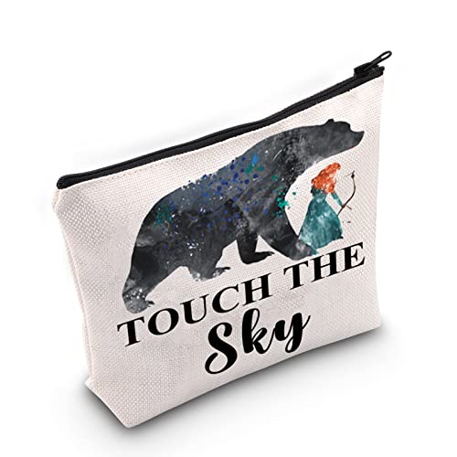 WZMPA Prinzessin Merida Kosmetiktasche Make-up-Tasche Merida Brave Movie Fans Geschenk Touch The Sky Merida Zipper Pouch Bag für Frauen Mädchen, Touch The Sky, Passform von WZMPA