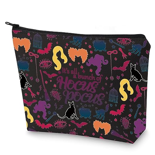 WZMPA Sanderson Sister Kosmetiktasche Winifred & Sarah & Mary Witch Fans Geschenke It's All Just A Bunch of Hocus Reißverschlusstasche Sanderson Sister Merchandise, Es ist Hocus Pocus, Fit von WZMPA