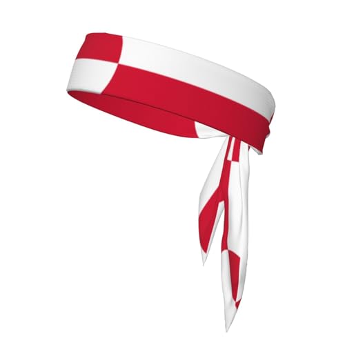 WZYWHJ Bedruckte Stirnbänder mit Grönland-Flagge, Sport-Kopfband, Stirnband für Damen und Herren, Haarband für Laufen, Workout, Fußball von WZYWHJ