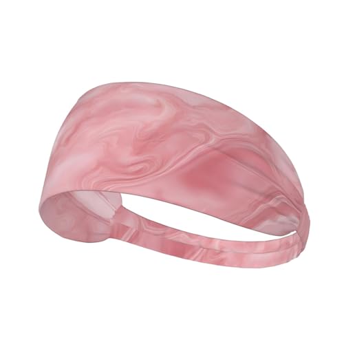 WZYWHJ Weiches und saugfähiges Stirnband für rotes Basketball-Workout – ideales Haar-Accessoire für Yoga, Laufen und mehr! Rosa Marmor-Texturmuster von WZYWHJ