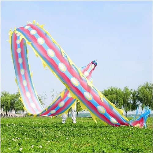 Chinesisches Drachentanzband aus Seide, Outdoor-Fitness-Drachentanzband mit Seil und Tragetasche(Size:10m) von WaiDXn