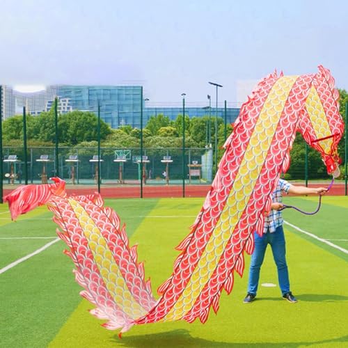 Spielplatzspiele mit tanzenden Drachenflaggen, Jonglierrequisiten for Neujahr, Sich drehende Bänder for Outdoor-Sportarten for Senioren(Color:Rosso,Size:8 m (26 ft)) von WaiDXn
