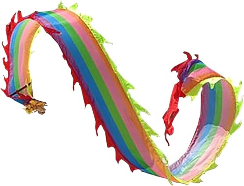 Tanzendes Drachenband, Kinder, Kleinkind, Eltern-Kind-Spiele, Park, Hinterhof, Strand, Outdoor-Fitness, tanzendes Drachenband(Color:Rainbow,Size:6m) von WaiDXn