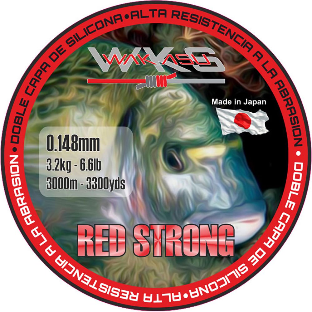 Wakasu Red Strong Monofilament 3000 M Rot 0.200 mm von Wakasu