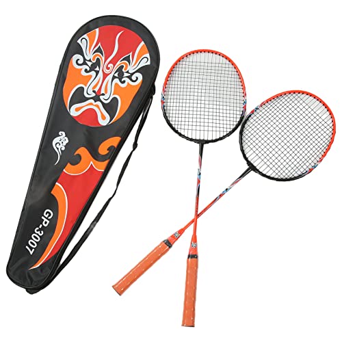 Badmintonschläger Sport 2er Set,Federballschläger Einteilige Eisenlegierung Badminton Racket mit NylonGriff und Schlägertasche für Amateur Training,Rot K3007 Badmintonschläger Sport 2er Set,Federballschläger Einteilige Eisenlegierung Badminton Racket mit NylonGriff und Schlägertasche für Amateur Training,Rot K3007 von Wakects