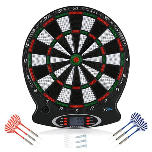 Elektronische Dartpfeile mit 6 Darts, elektronische Dartscheibe, geeignet für Partys und Spielabende mit LCD-Anzeige, 31,5 x 43 cm von Wakects