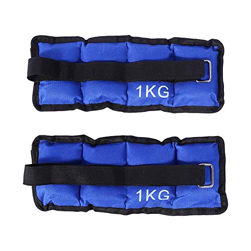 Gewichtsmanschette, 1 Paar verstellbare Gewichte, 2 kg/3 kg/5 kg, langlebig, für Fitness, Fitness, Wandern, Joggen, Gymnastik, Aerobic, Fitnessstudio, Blau, 2Kg von Wakects