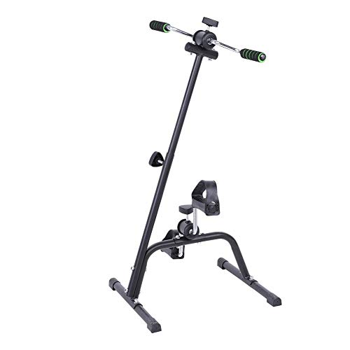 Wakects Doppel-Pedale für Arme und Beine, Mini-Heimtrainer für Übungen zu Hause, Heimtrainer für Arme und Beine für behinderte Senioren, höhenverstellbar von 73 – 96 cm von Wakects