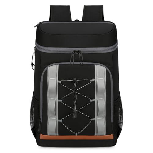 Wakects Kühlrucksack, Kapazität Kühltasche Isolierter, auslaufsicher, mit Lunchfach, wasserabweisend, für Männer/Frauen, Picknicks, Reisen, Sport (Black) von Wakects