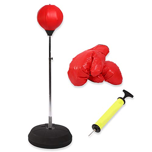 Wakects PunchigBall Boxsack,Kinder-Boxset mit Lochkugel und Handschuhen mit Boxhandschuhen, Boxkugelset mit Einer Höhe von 125 bis 140 cm für Erwachsene und Jugendliche Wakects PunchigBall Boxsack,Kinder-Boxset mit Lochkugel und Handschuhen mit Boxhandschuhen, Boxkugelset mit Einer Höhe von 125 bis 140 cm für Erwachsene und Jugendliche von Wakects