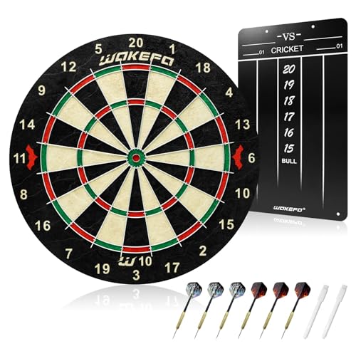 Bristle Dartscheiben Dartscheiben Set: Hochwertiges, komprimiertes Sisal-Dartscheiben-Set mit aufgedruckten Zahlen und klammerfreiem Bullseye, Dartscheibe geeignet für Erwachsene in Party Bristle Dartscheiben Dartscheiben Set: Hochwertiges, komprimiertes Sisal-Dartscheiben-Set mit aufgedruckten Zahlen und klammerfreiem Bullseye, Dartscheibe geeignet für Erwachsene in Party von Wakefa
