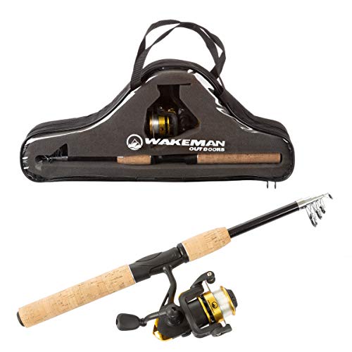 Wakeman Unisex-Erwachsene 80-FSH5047 Outdoor Angelrute mit Teleskopstange, 1,5 m, Kohlefaser und Korkrute und beidhändig tragbar, mit Tragetasche für See, Teich oder Fluss, hautfarben, 5.5 Feet Wakeman Unisex-Erwachsene 80-FSH5047 Outdoor Angelrute mit Teleskopstange, 1,5 m, Kohlefaser und Korkrute und beidhändig tragbar, mit Tragetasche für See, Teich oder Fluss, hautfarben, 5.5 Feet von Wakeman