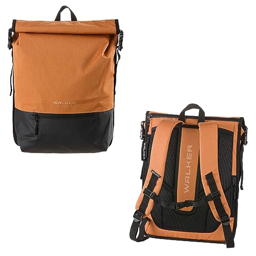 Walker 42139-244 - Lifestyle Roll-Up Rucksack Mika Coconut mit Hauptfach, Laptopfach, ergonomischer Rückenpolsterung, Steckschließen, wasserabweisend, ca. 21 l Volumen von Walker