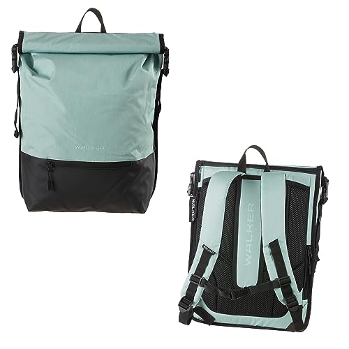 Walker 42139-244 - Lifestyle Roll-Up Rucksack Mika Malibu mit Hauptfach, Laptopfach, ergonomischer Rückenpolsterung, Steckschließen, wasserabweisend, ca. 21 l Volumen von Walker