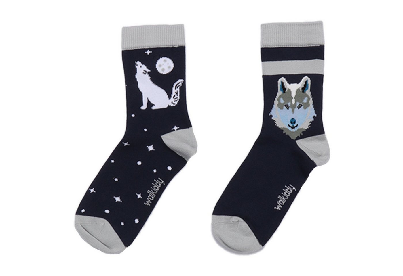 Walkiddy Laufsocken Walkiddy Doppelpack Socken Wolf 25/27 von Walkiddy