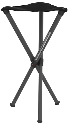 Walkstool - Modell Basic - Schwarz - 3-Beiniger Klapphocker aus Aluminium - Sitzhöhe 60 cm - Klapphocker Faltbar, Belastbar mit 175 kg - Hergestellt in Schweden von Walkstool