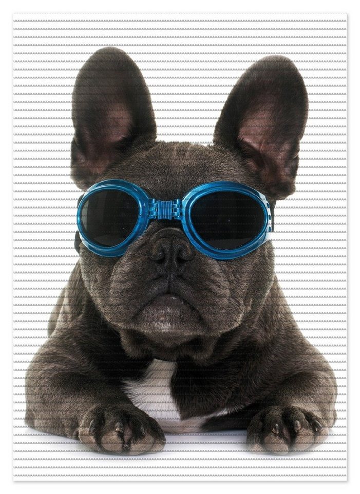 Wallario Schaum-Badematte Cooler Hund mit Sonnenbrille in blau - Französische Bulldogge, Höhe 5.5 mm, rutschhemmend, geeignet für Fußbodenheizungen, Polymer-Schaum, rechteckig Wallario Schaum-Badematte Cooler Hund mit Sonnenbrille in blau - Französische Bulldogge, Höhe 5.5 mm, rutschhemmend, geeignet für Fußbodenheizungen, Polymer-Schaum, rechteckig von Wallario