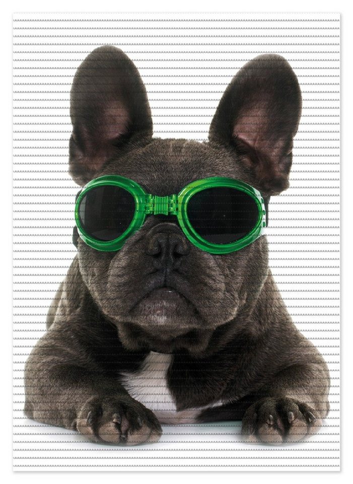 Wallario Schaum-Badematte Cooler Hund mit Sonnenbrille in grün - Französische Bulldogge, Höhe 5.5 mm, rutschhemmend, geeignet für Fußbodenheizungen, Polymer-Schaum, rechteckig Wallario Schaum-Badematte Cooler Hund mit Sonnenbrille in grün - Französische Bulldogge, Höhe 5.5 mm, rutschhemmend, geeignet für Fußbodenheizungen, Polymer-Schaum, rechteckig von Wallario