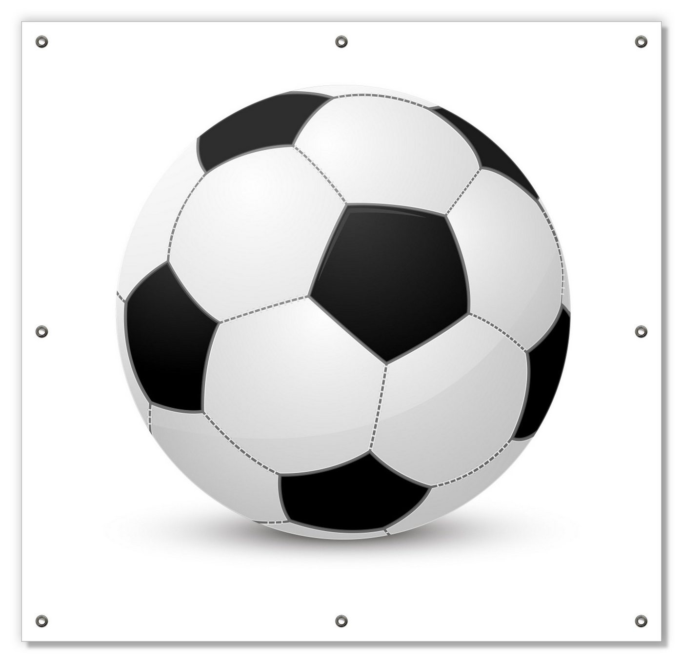 Sonnenschutz Fußball klassisch vor weißem Hintergrund, Wallario, blickdicht, mit Saugnäpfen, wiederablösbar und wiederverwendbar von Wallario