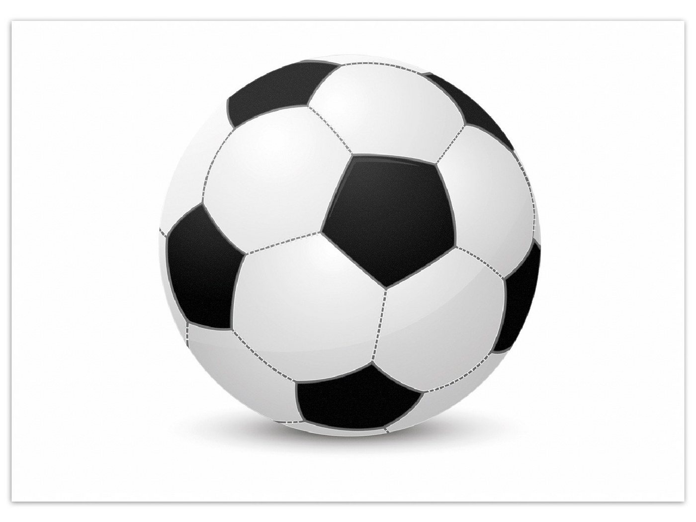 Wallario Teppich Fußball klassisch vor weißem Hintergrund, rechteckig, rutschfest Wallario Teppich Fußball klassisch vor weißem Hintergrund, rechteckig, rutschfest von Wallario