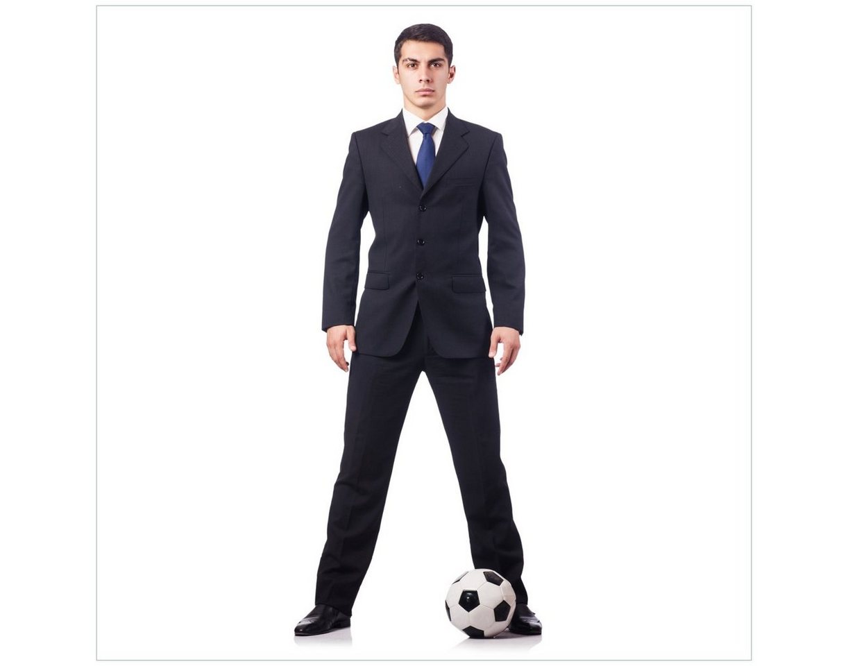 Wallario Acrylglasbild, Fußball Business - Geschäftsmann mit Ball, in verschiedenen Ausführungen Wallario Acrylglasbild, Fußball Business - Geschäftsmann mit Ball, in verschiedenen Ausführungen von Wallario