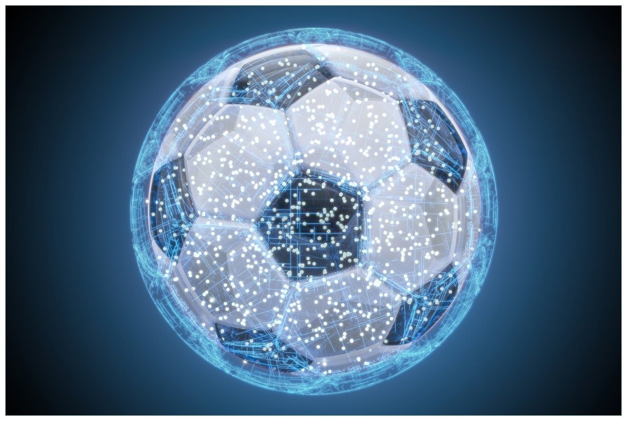 Wallario Acrylglasbild, Fußball digital - Netzwerk in blau, in verschiedenen Ausführungen Wallario Acrylglasbild, Fußball digital - Netzwerk in blau, in verschiedenen Ausführungen von Wallario