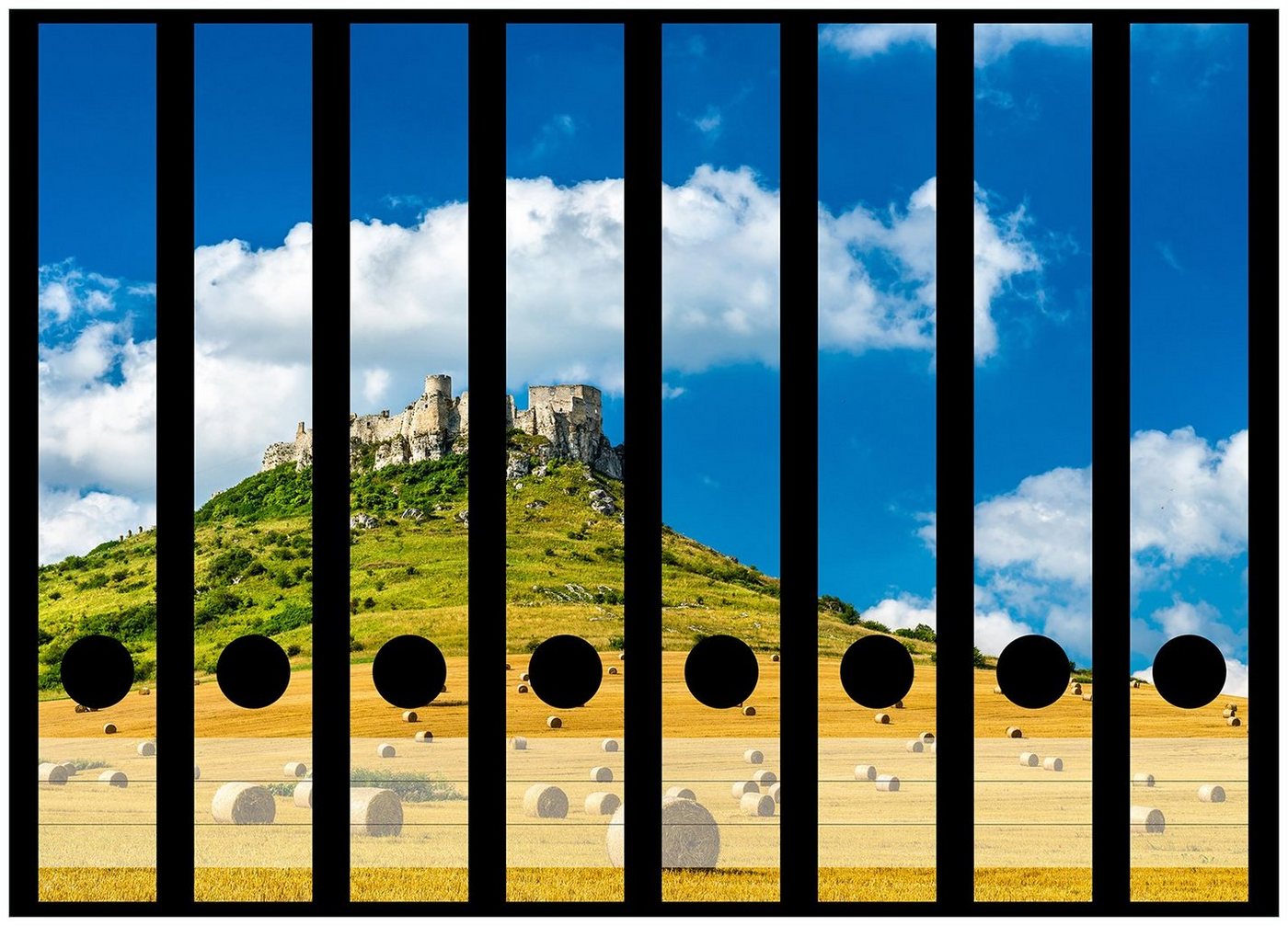 Wallario Etiketten Alte Burg über Feldern, Ordnerrücken-Sticker in verschiedenen Ausführungen Wallario Etiketten Alte Burg über Feldern, Ordnerrücken-Sticker in verschiedenen Ausführungen von Wallario