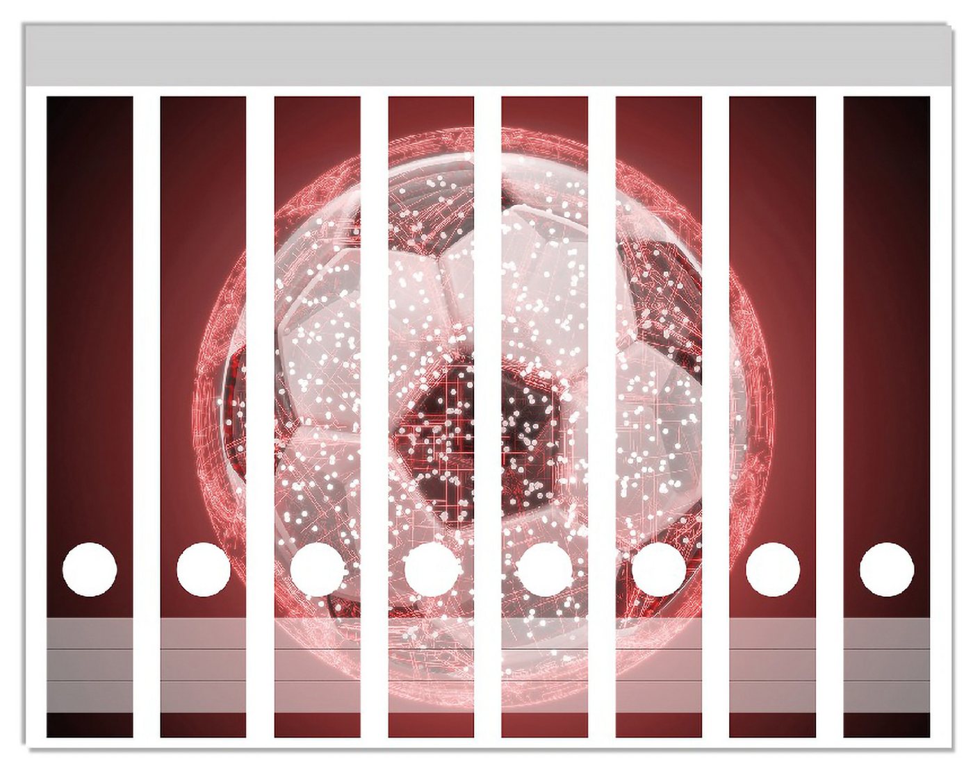 Wallario Etiketten Fußball digital - Netzwerk in rot, Ordnerrücken-Sticker in verschiedenen Ausführungen Wallario Etiketten Fußball digital - Netzwerk in rot, Ordnerrücken-Sticker in verschiedenen Ausführungen von Wallario