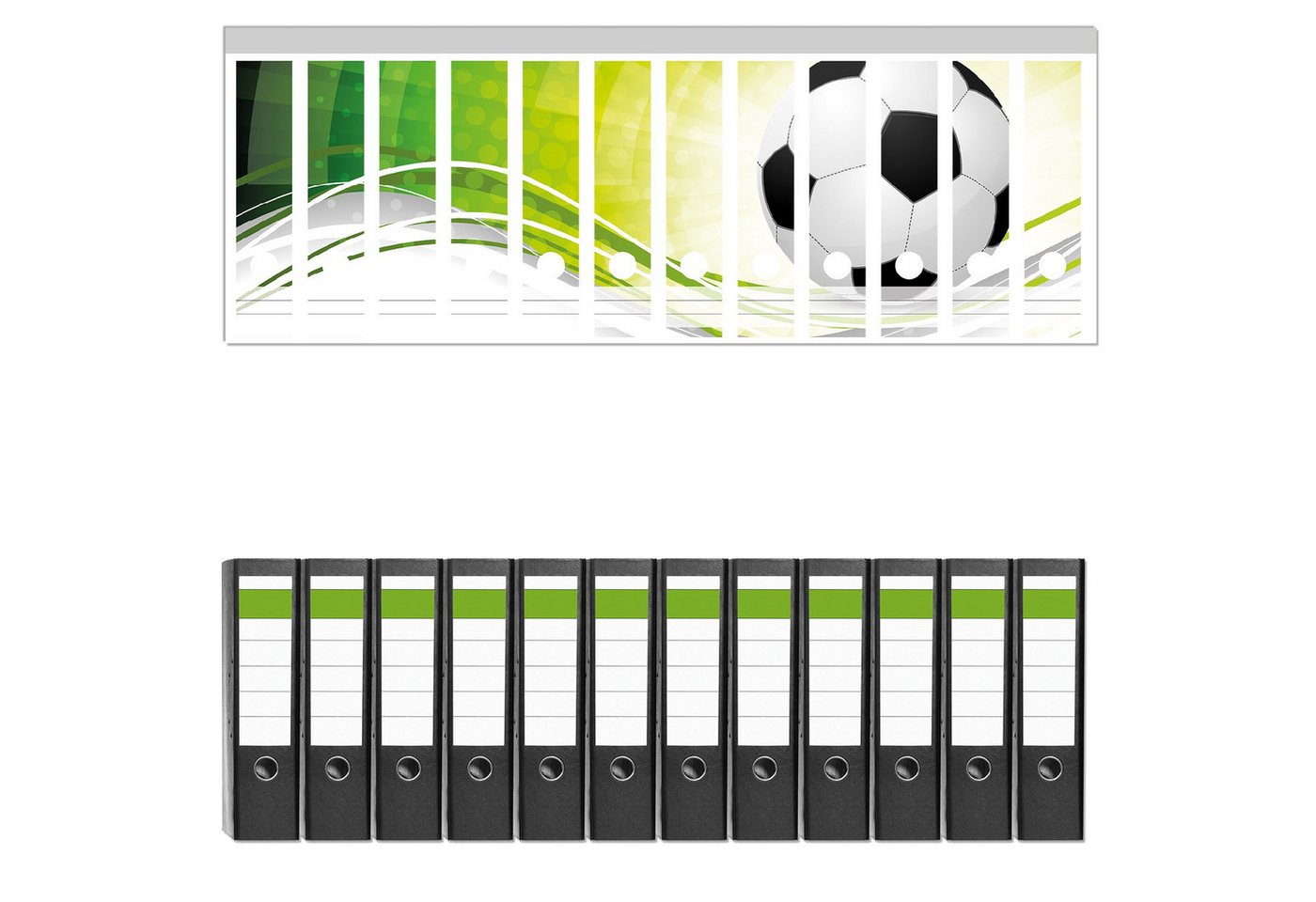 Wallario Etiketten Fußball - grün weiße Wellen Muster, Ordnerrücken-Sticker in verschiedenen Ausführungen Wallario Etiketten Fußball - grün weiße Wellen Muster, Ordnerrücken-Sticker in verschiedenen Ausführungen von Wallario